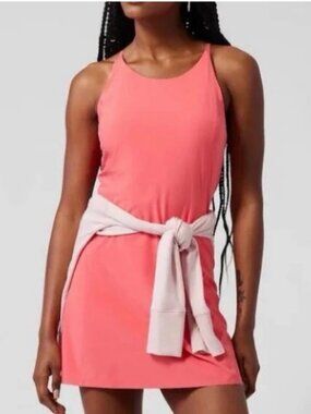 ATHLETA Infinity Dress Built In Shorts Coral Pink Tennis Dress